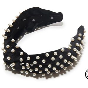 Elegant Black Pearl-Embellished Headband